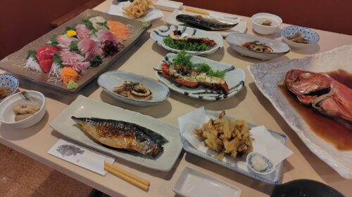 温泉ペンションたーこいずぶるー　料理一例です。