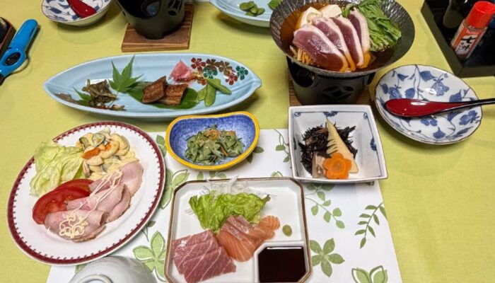 「民宿　あるぺん屋」料理一例です。
