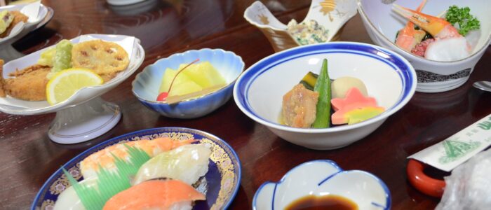 「民宿　山彦」料理一例です。